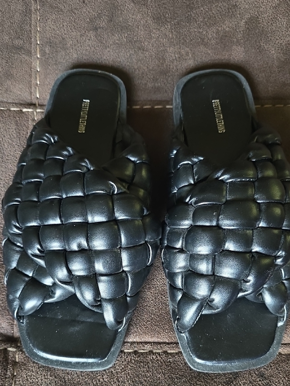 Braided Black Slide Sandals